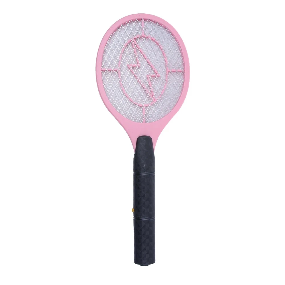 BS04 electronic mosquito swatter racket with three-layer grid and detachable torch