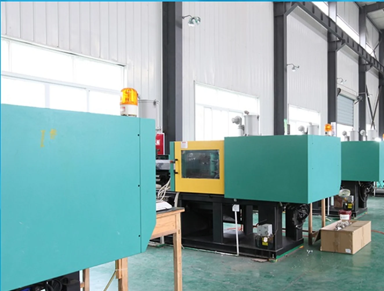 Injection moulding machines in the DANQ plant used for swatter handles and frames