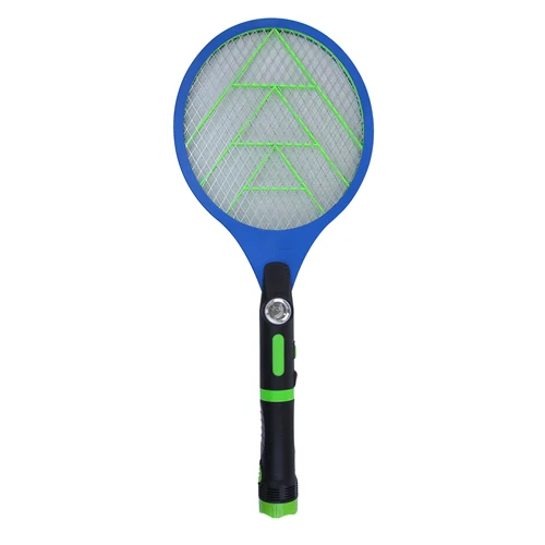 Handle detail of RS16 rechargeable swatter highlighting switch and light