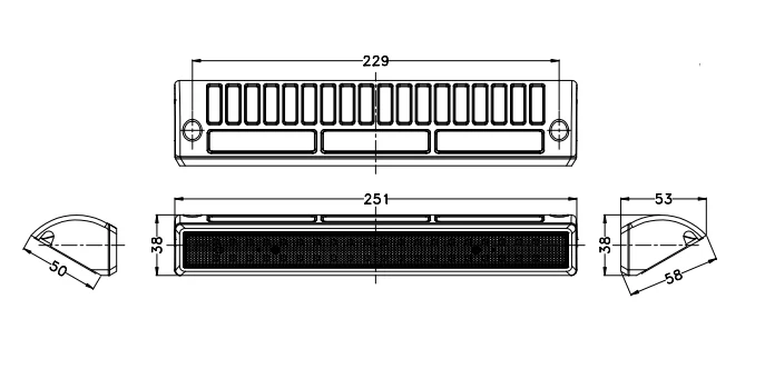 10 Inch 40W LED Scene Light for RV Trailer Camper 10" LED Lamp ECE R10 shown in the led scene and interior lights range