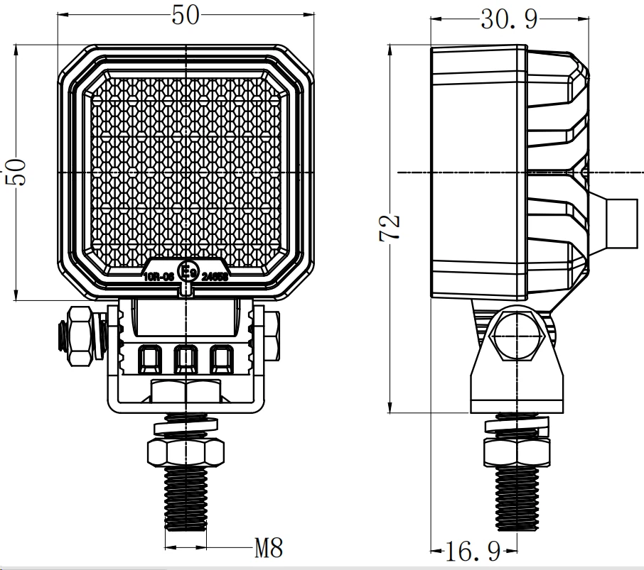 2 inch 16W New LED Work Light R10 IP68 shown in the led work lights range