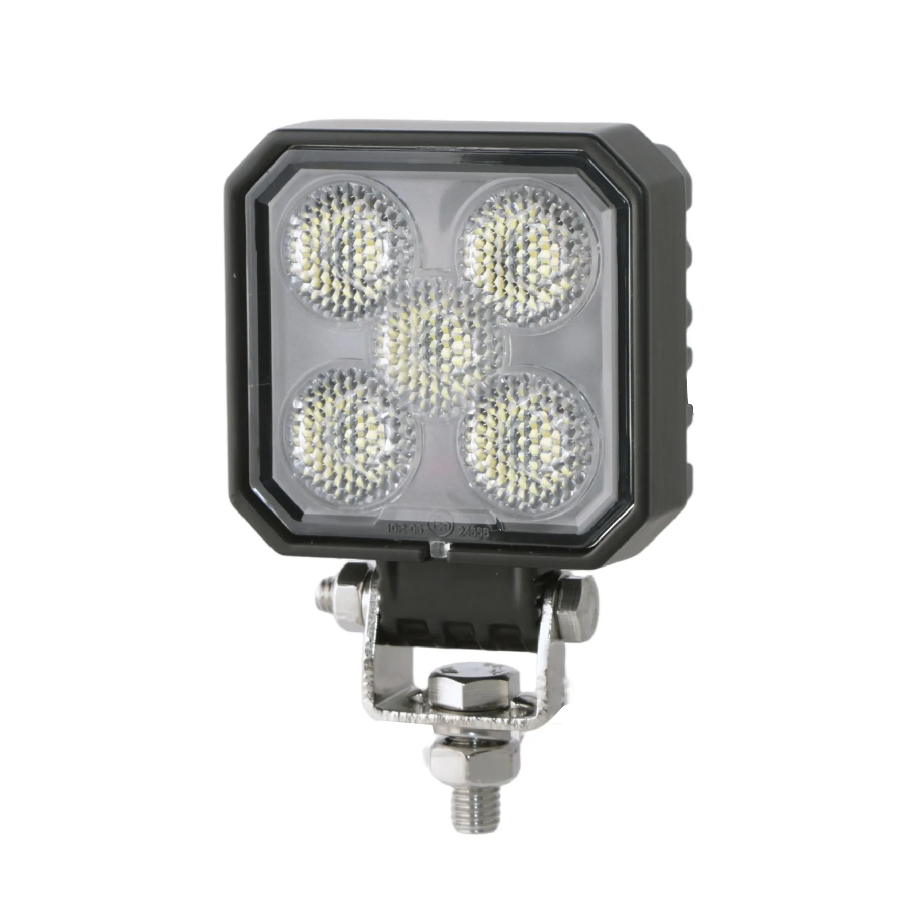 2 inch 20W Square New LED Work Light R10 IP68 housing and bracket detail