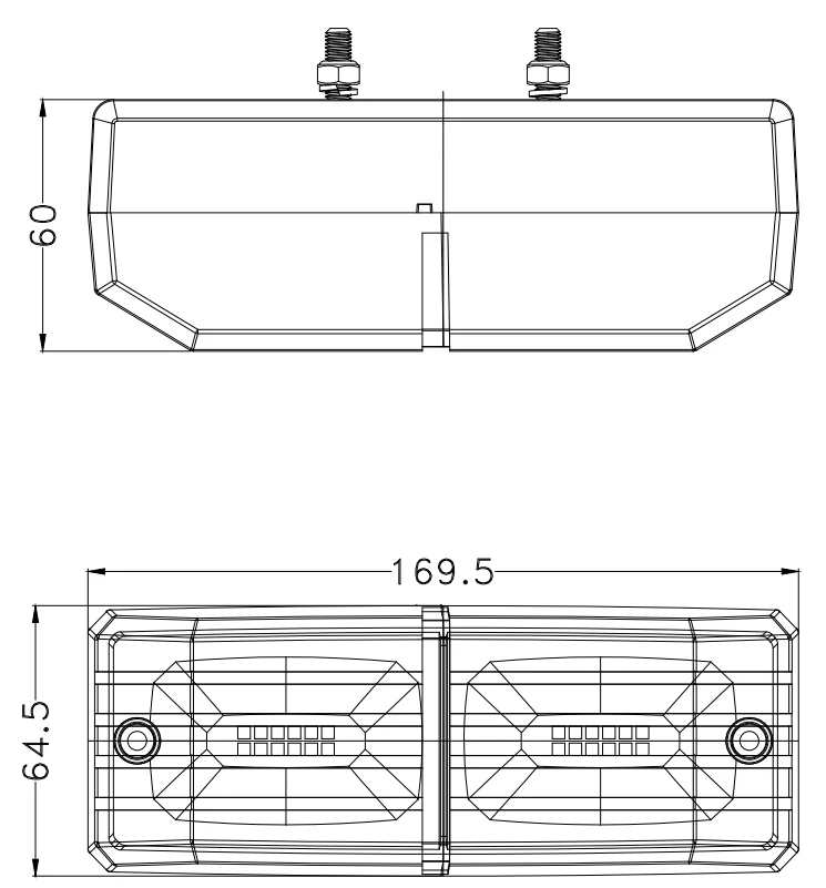 24w led tail light mounting and connector detail
