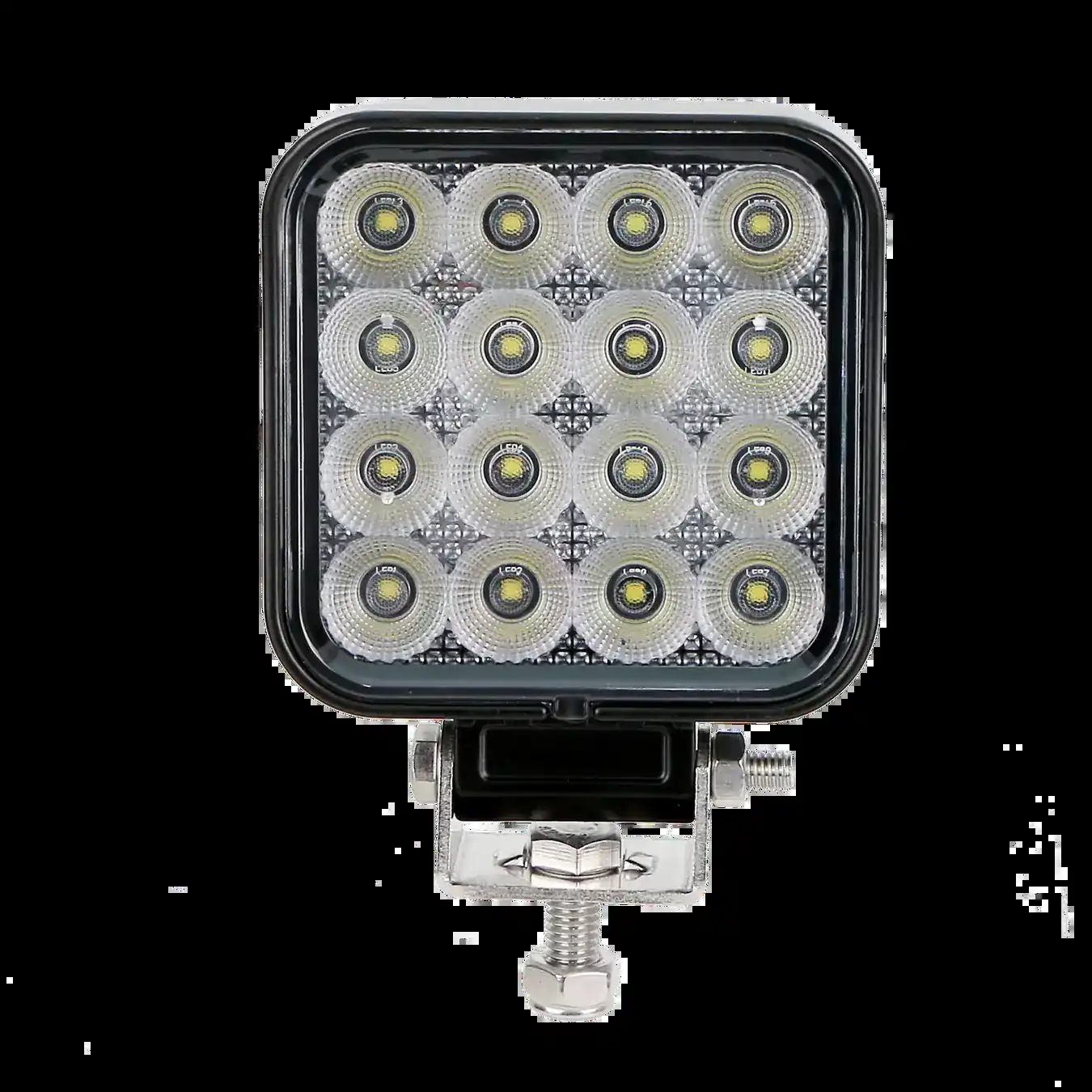 3.5 inch 48W Square LED Work Light Emark housing and bracket detail