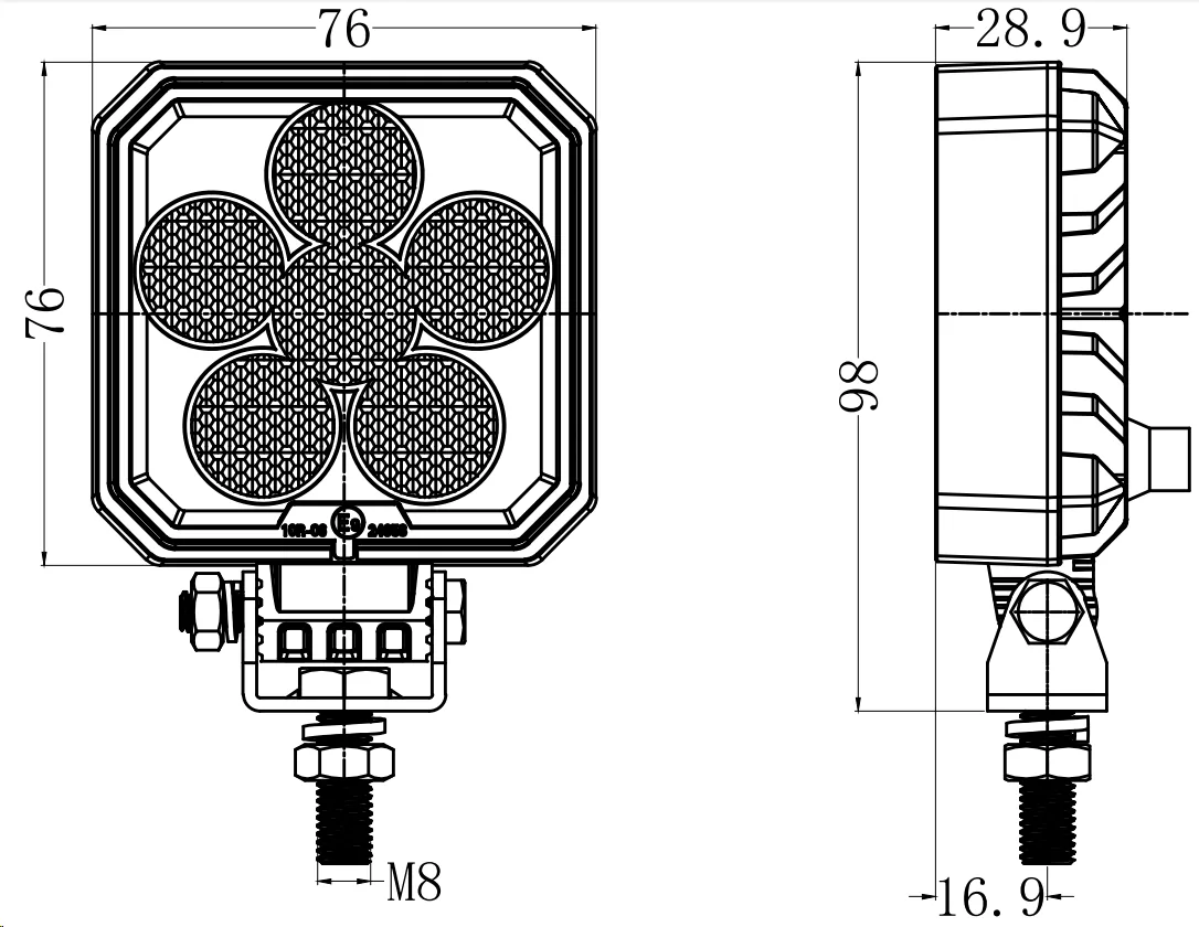 3 inch 24W 2223lm Square New LED Work Light R10 shown in the led work lights range
