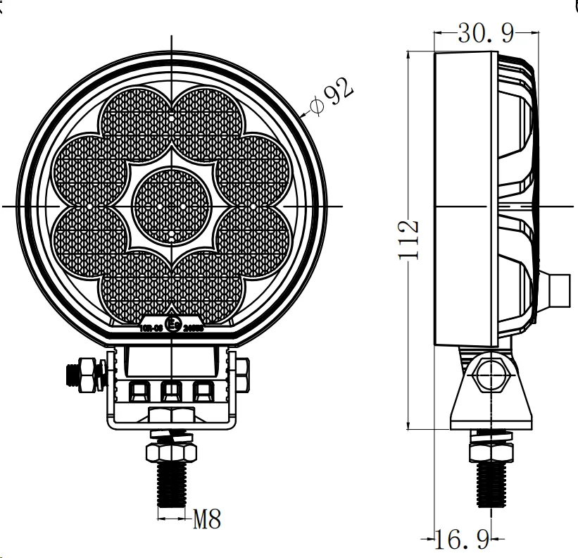 3 inch 36W 3138lm Round New LED Work Light R10 shown in the led work lights range