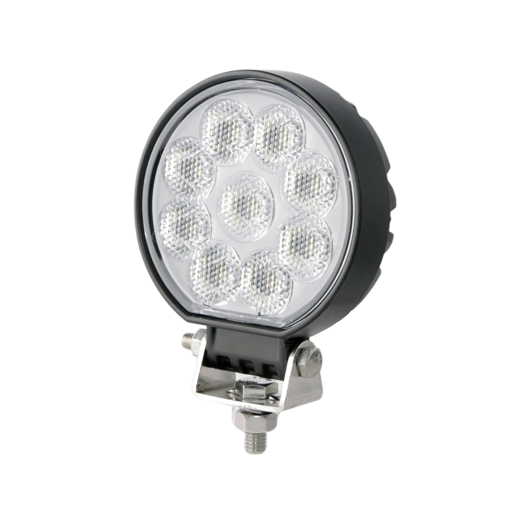 3 inch 36W 3138lm Round New LED Work Light R10 housing and bracket detail