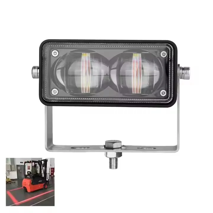 30w 110V High Brightness Safety Lamp Blue Red Green Led Straight Line for Forklift housing and bracket detail