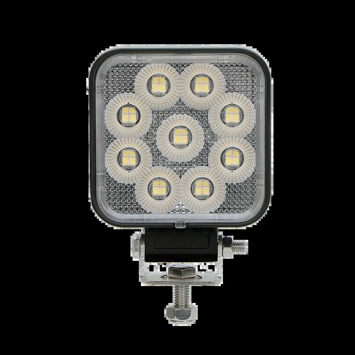 36W R10 LED WORK LAMP housing and bracket detail