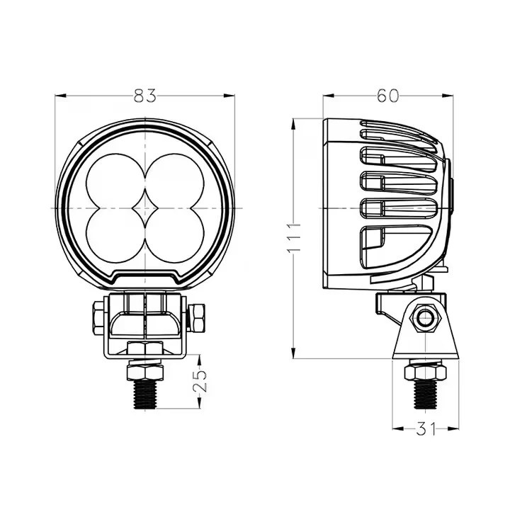 3inch 40W Round LED Work Light for Agricultural & Construction Machinery shown in the led work lights range