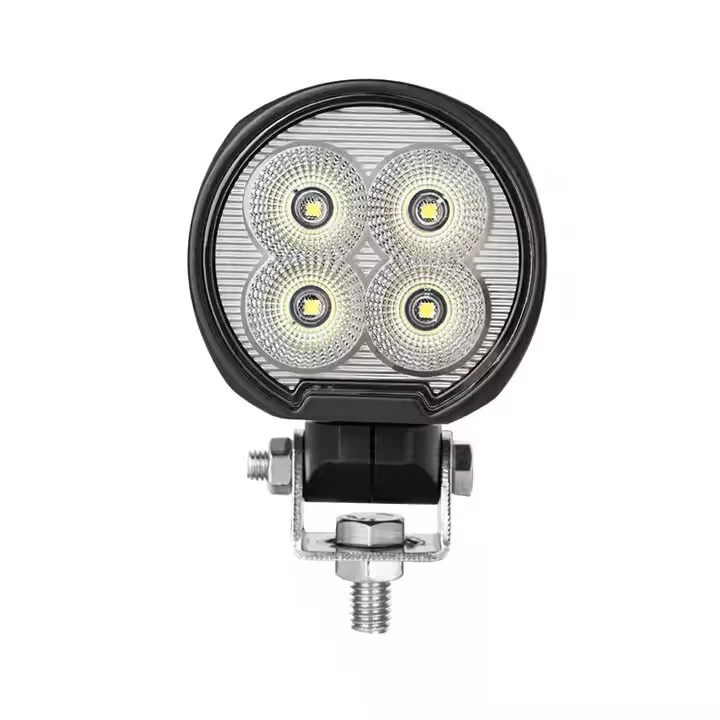 3inch 40W Round LED Work Light for Agricultural & Construction Machinery housing and bracket detail