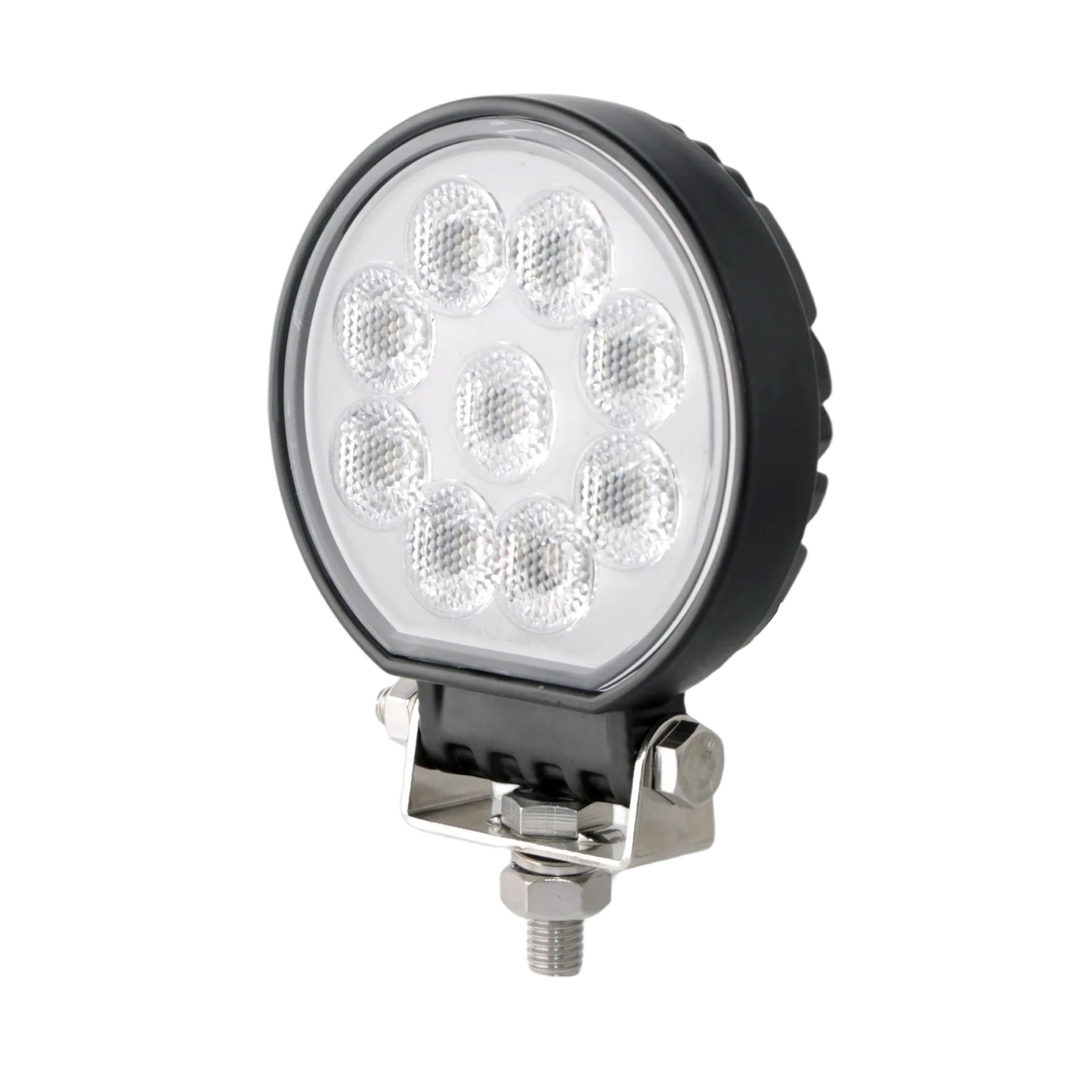 4 inch 36W Round New LED Work Light R10 3675lm beam and lens view