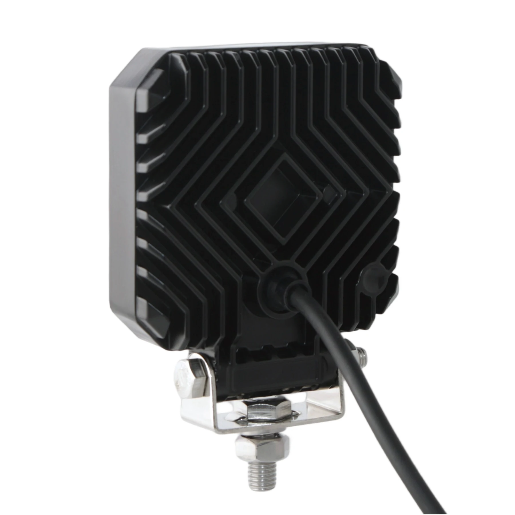 4 inch 36W Square New LED Work Light 3609lm R10 beam and lens view