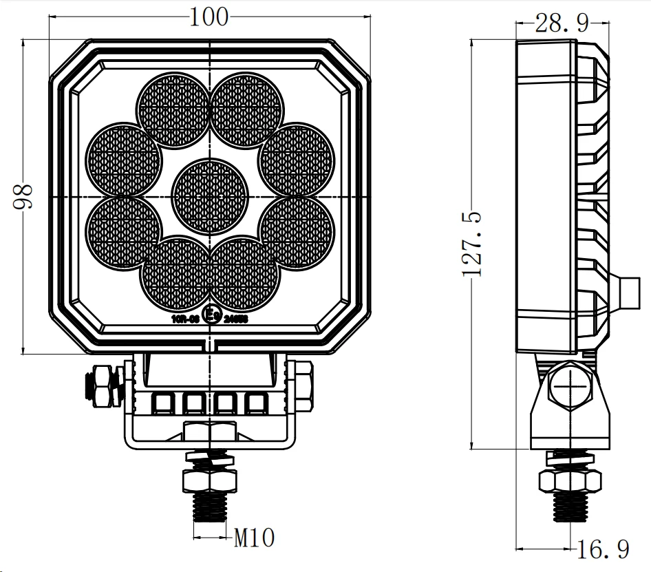 4 inch 36W Square New LED Work Light 3609lm R10 shown in the led work lights range