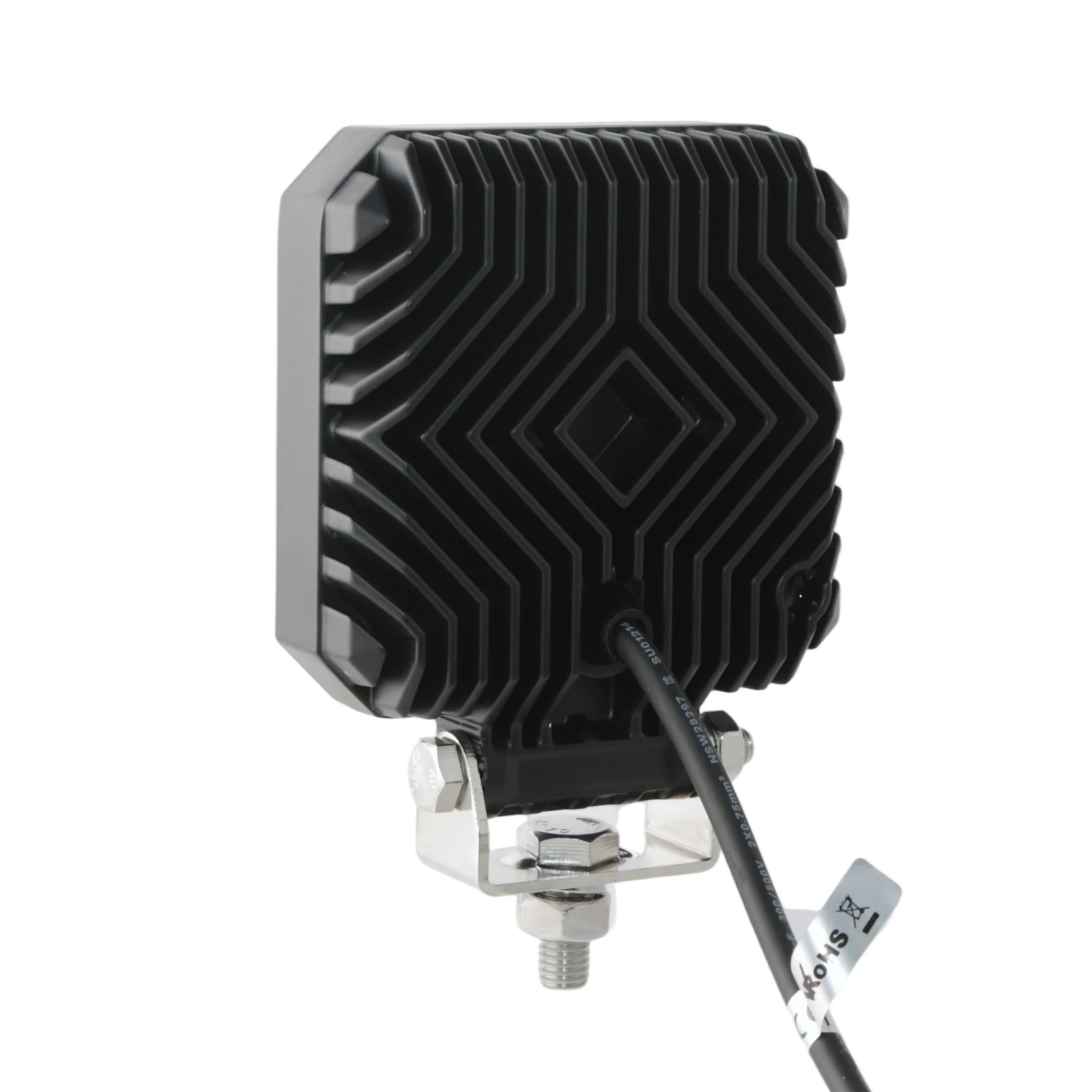 4inch 64W 6415lm Square New LED Work Light R10 beam and lens view