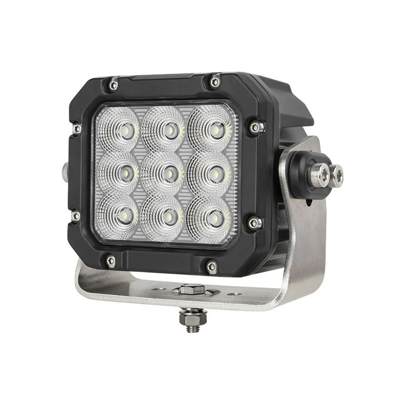 5 Inch 90W New Design for Special Vehicles,Trucks,Construction Vehicles,50G Shock Resistance R10 IP68 housing and bracket detail