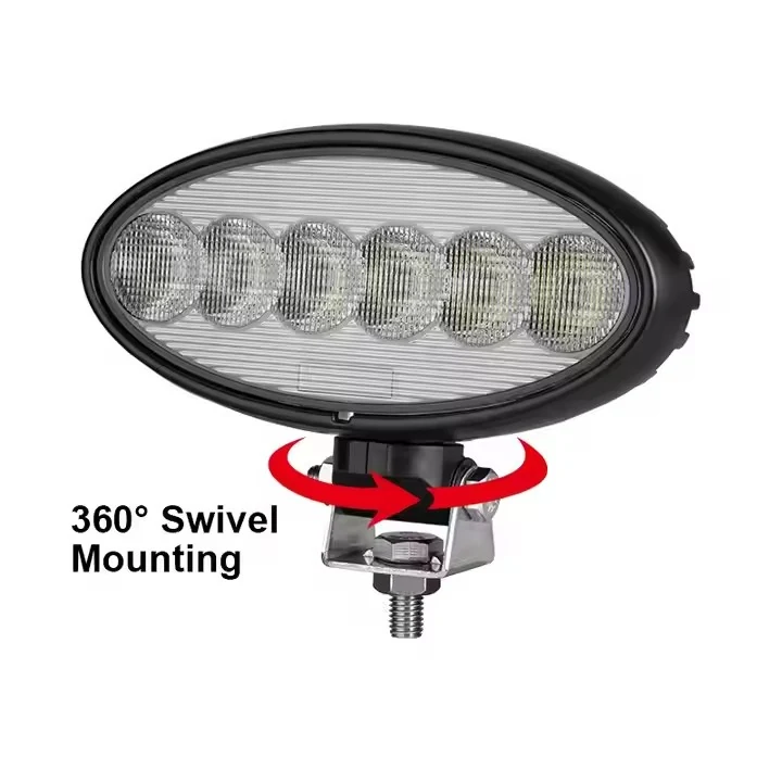 7inch 60W Oval LED work light tractor light John Deere ,Case IH,JCB shown from the front