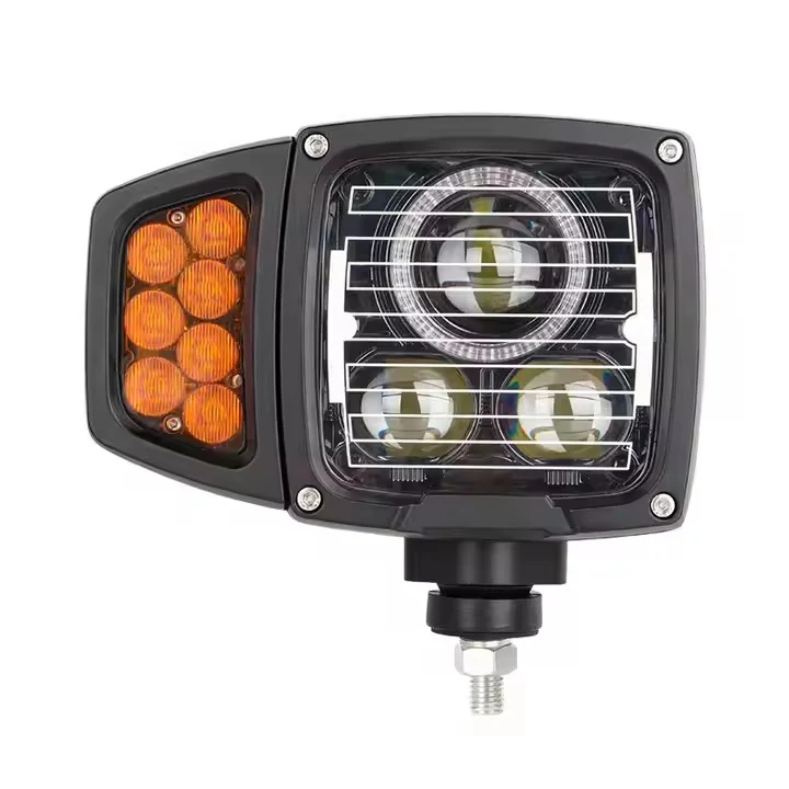 9inch LED Heated Snow Plow Headlights IP68 Heated LED Anti-icing LED Combination Headlight shown from the front