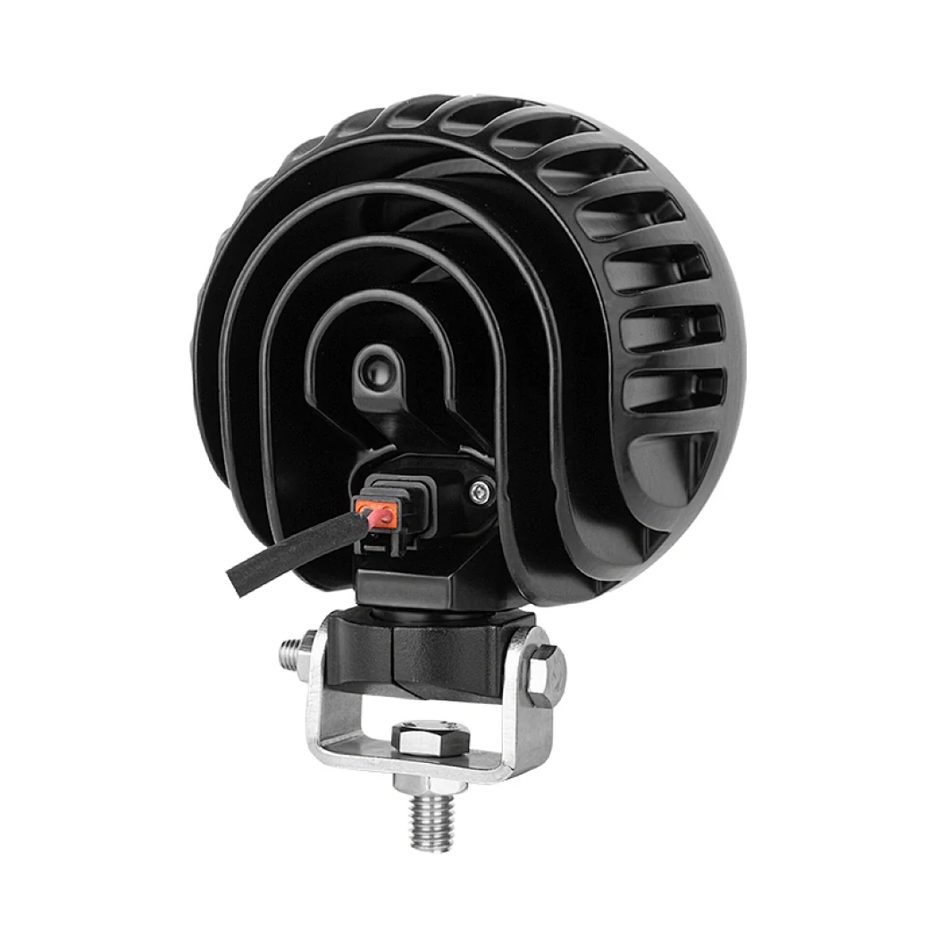 90W Round led work light housing and bracket detail