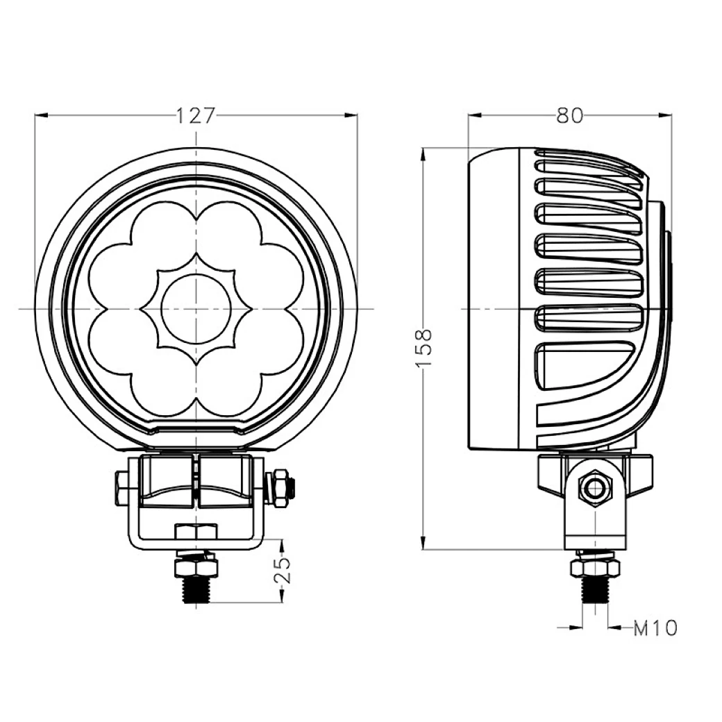 90W Round led work light shown in the led work lights range