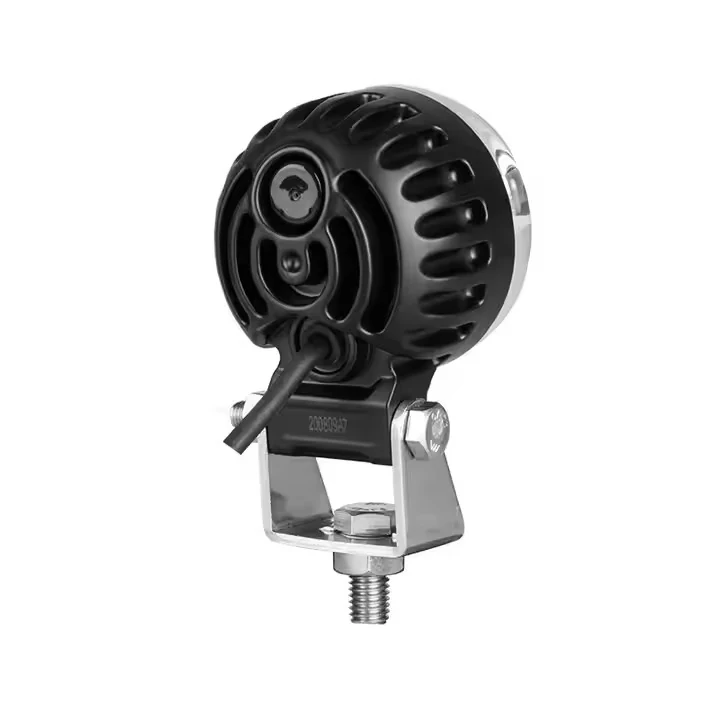 Round Forklift Safety Light 80V Arch Beam housing and bracket detail