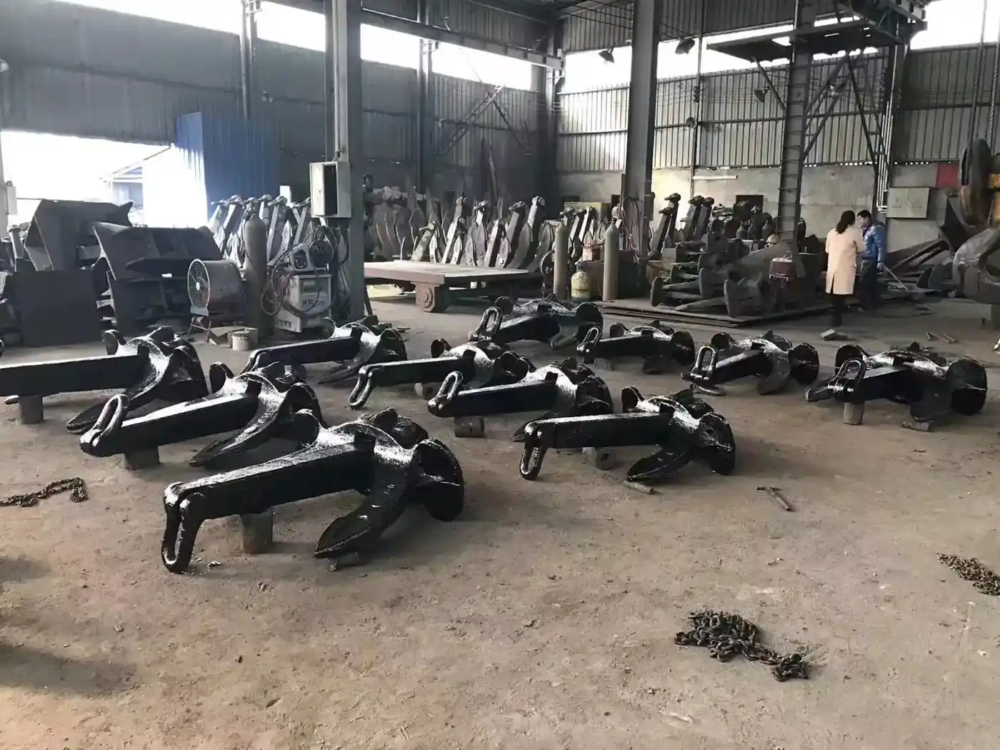 Hall anchors in the supply yard before shipment
