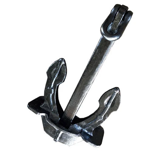 Spek stockless marine anchor with compact crown and twin flukes