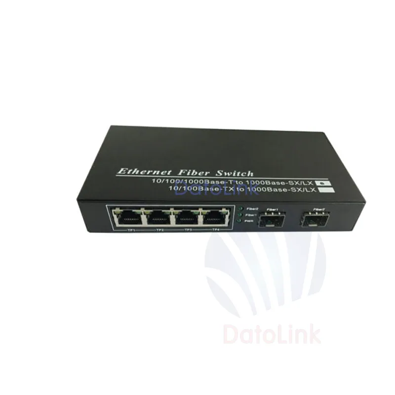 0.55/10/20/40/60/80/100km 2 SFP Port 4 UTP Fiber switch