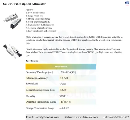 SC UPC Fiber Optical Attenuator image 4