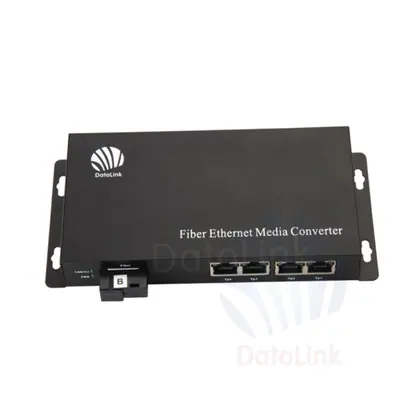 0.55/10/20/40/60/80/100km 1 Fiber to 4 UTP 10/100Mbps Fiber Media Converter image 2