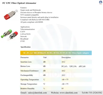 FC UPC Fiber Optical Attenuator image 3