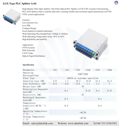 LGX Type PLC Splitter 1×16 image 2