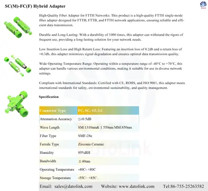 SC(M)-FC(F) Hybrid Adapter image 5