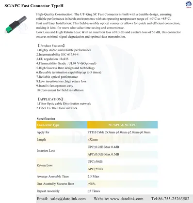 SC/APC Fast Connector TypeH image 4
