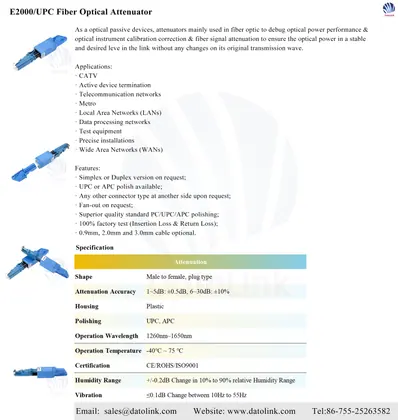 E2000/UPC Fiber Optical Attenuator image 6