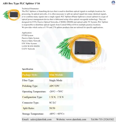 ABS Box Type PLC Splitter 1*16 image 3