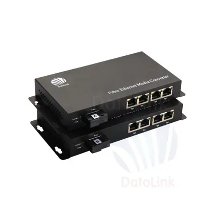0.55/10/20/40/60/80/100km 1 Fiber to 4 UTP 10/100Mbps Fiber Media Converter