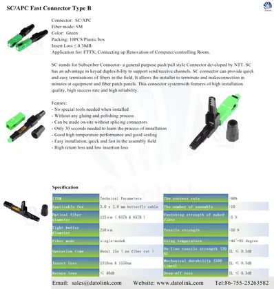 SC/APC Fast Connector Type B image 8