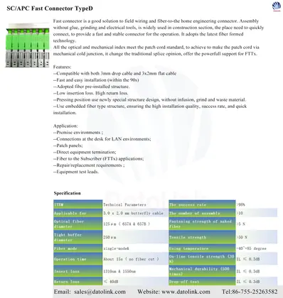 SC/APC Fast Connector TypeD image 3