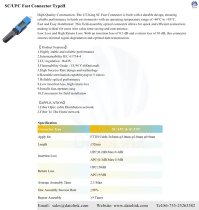 SC/UPC Fast Connector TypeH image 5