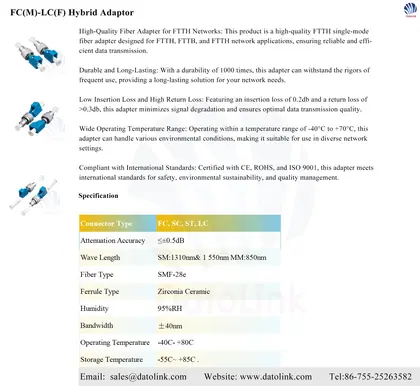 FC(M)-LC(F) Hybrid Adaptor image 5