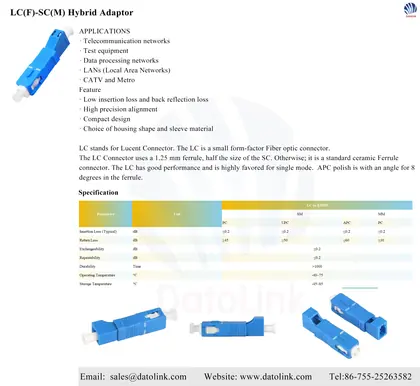 LC(F)-SC(M) Hybrid Adaptor image 6