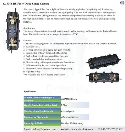 GPJ-(04)1 Horizontal Type Fiber Optic Splice Closure image 5