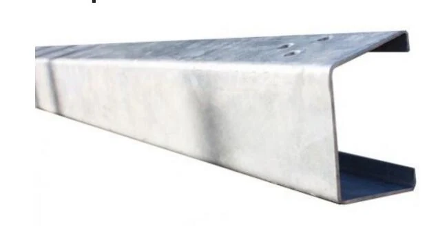 Galvanized open box beam sections in the on-site galvanizing workshop