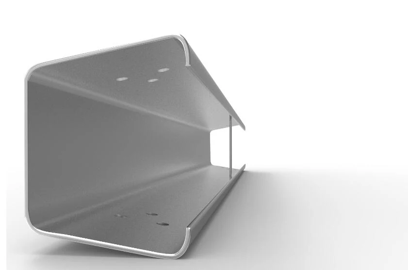 Close-up of the hot-dip galvanized surface showing uniform zinc coating