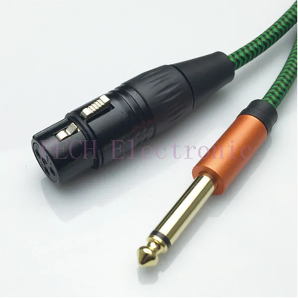 XLR 3P Female to 6.35mm(1/4" MONO) Male Microphone Cable - FECH FV1671