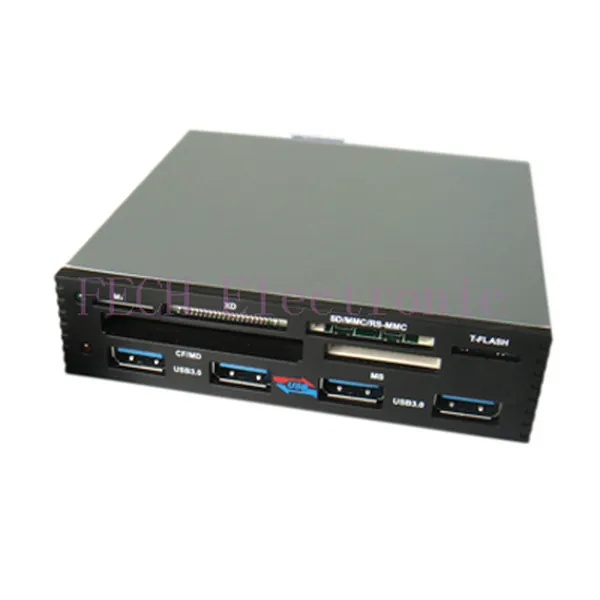 3.5"Internal USB 3.0 All in 1 Card Reader + 4Port HUB - FECH FEC304