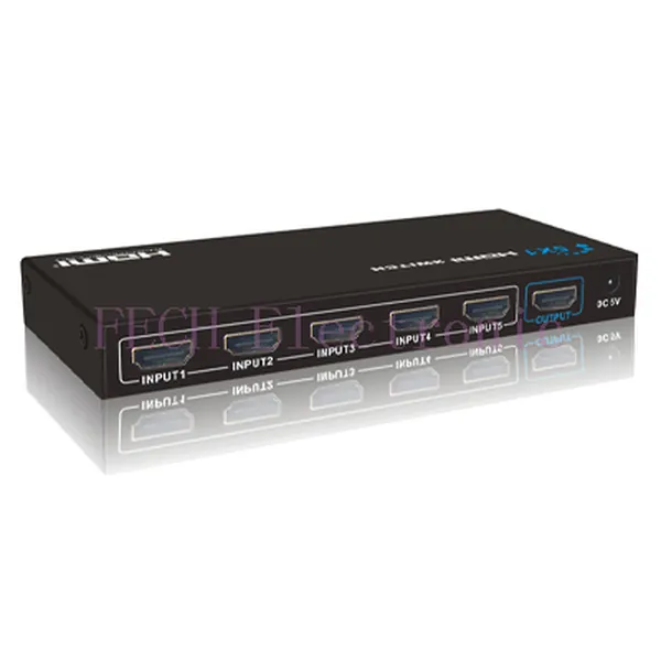 HDMI Switch 5 TO 1 with remote control - FECH FED205