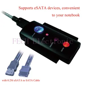 USB 2.0 TO IDE & SATA ADAPTER, w/0.8M USB 2.0 transfer cable, w/power, with One -touch Backup
