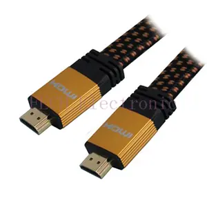 HDMI A Male TO HDMI A Male (Ver.1.3b) Flat Cable Gold Metal Housing (different colors are available)